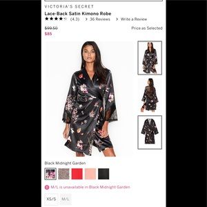 Lace-Back Satin Kimono Robe